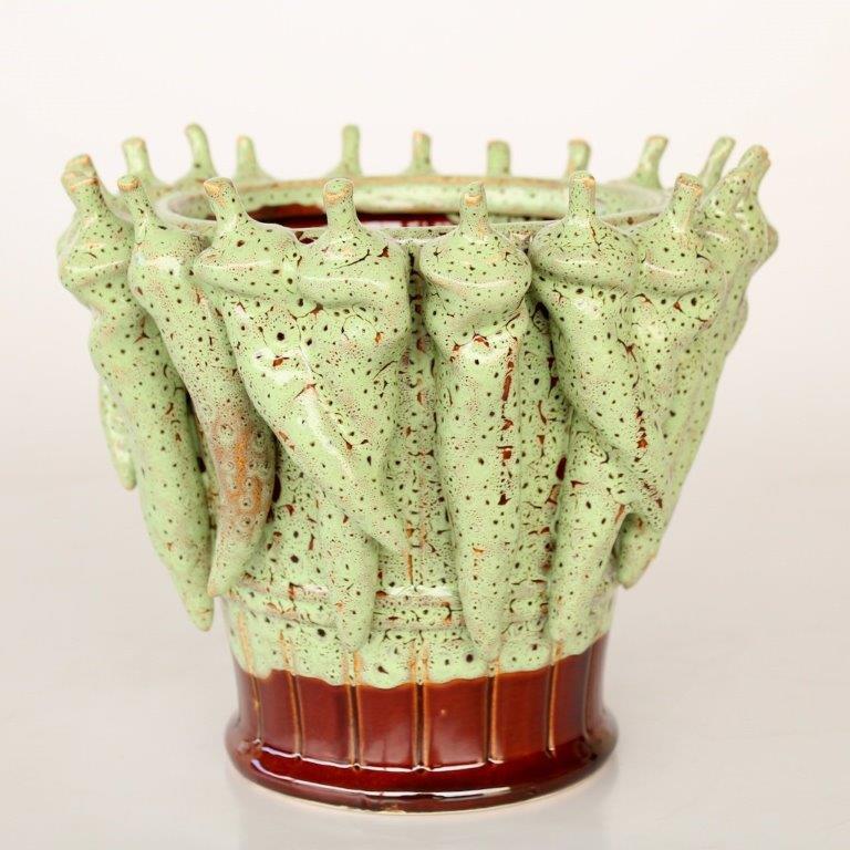 Green Speckled Chilli Vase